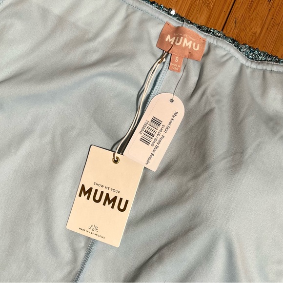 NWT Show Me Your Mumu Frosty Blue Sequin Why Not Skirt Size S - Picture 9 of 15